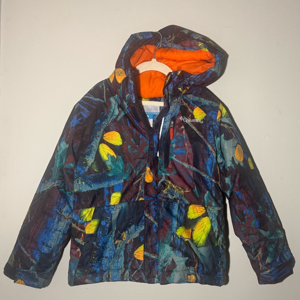 Columbia Toddler XXS (4/5) Blue Multi-Color Lined Coat with Reflectors